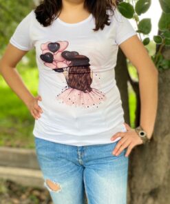 Playera Basica Dama Chica de Globos