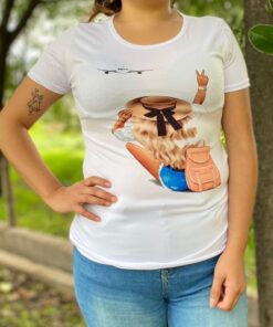 Playera Basica Dama Moda Ajustable Girl Travel