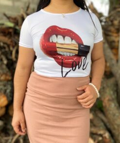 Playera Basica Dama Moda Ajustable Love