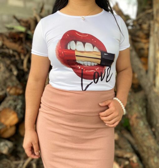 Playera Basica Dama Moda Ajustable Love