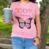 Playera Basica Dama con Diseño de Mariposa