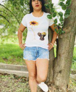 Playera Dama Basica Elefantito Flower